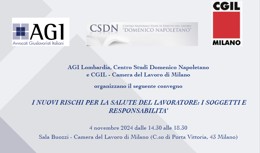 "I NUOVI RISCHI PER LA SALUTE DEL LAVORATORE: I SOGGETTI E RESPONSABILITA’"